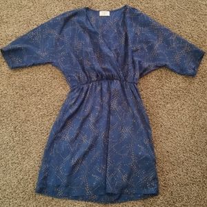 Navy dress with gold dots